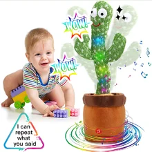  32cm Electric Twisting Dancing Enchanting Cactus Toy With English / Russian / Spanish / Vietnamese / Arabic 120 Songs Cactus Toy 