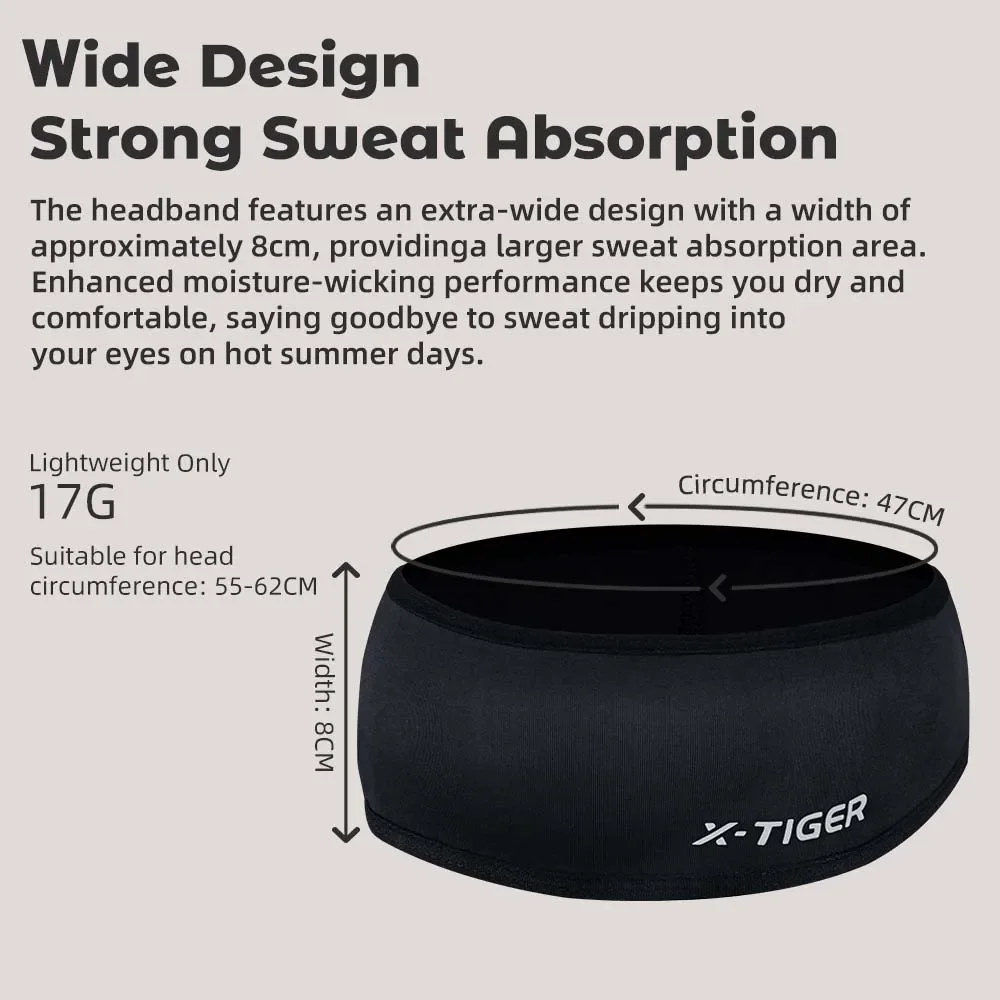 X-TIGER Cycling Headband Moisture Wicking Fitness Running Headscarf Breathable Quick Drying Sports Headband Sweat Band