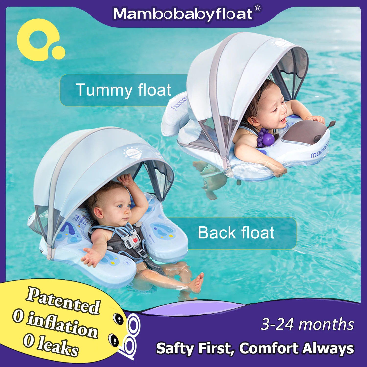 Mambobaby float VIP 4 Dropshipping Non-Inflatable Baby Float with Canopy  Waist Swimming Chest Floater Spa Buoy Trainer Supplier