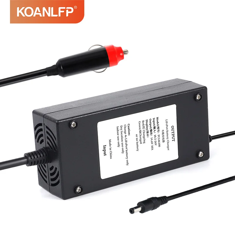 Alimentatore Caricabatterie 14,6V 4A Per Batterie LiFePO4 – Con Cavo E LED