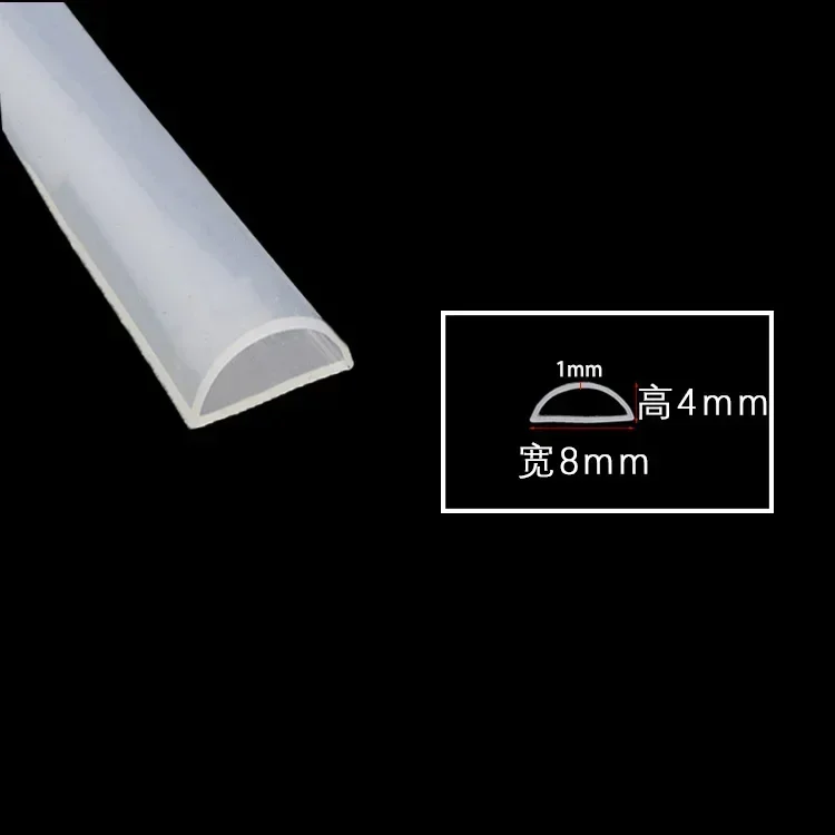 1/2/5/10Meter D Shape Silicone Rubber Sealing Strip Semi Circle Hollow High Temperature Self Adhesive Strip