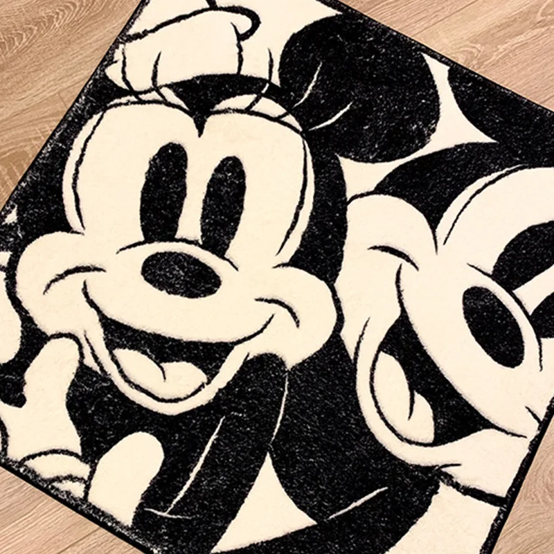 Mickey Mouse Disney Cushion Anime Bathroom Non-slip Mat Kawaii Faux Cashmere Absorbent Carpets Living Room Bathroom Mat Carpet