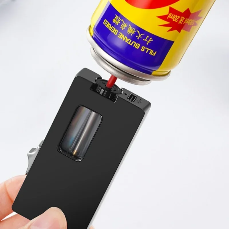 Enhanced Product Title:  
Sleek Ultra Wide Open Fire Butane Lighter with LED Gas Window & Gravity Sensing Ignition