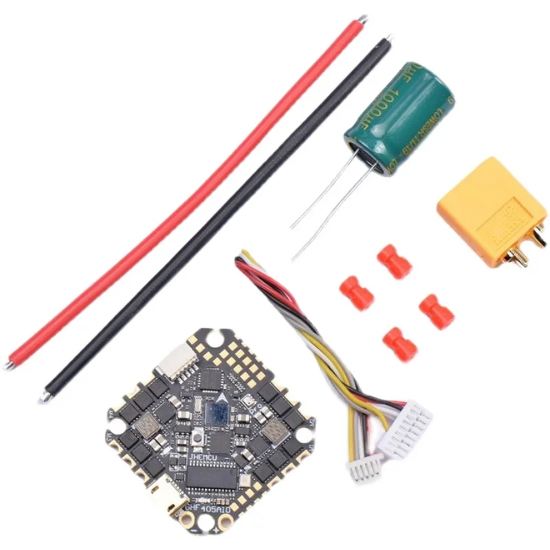 25.5X25.5mm JHEMCU GHF405AIO Pro 45A MPU6000 F405 Flight Controller BLHELIS 45A 4in1 ESC 3-6S for FPV Racing Toothpick Drones