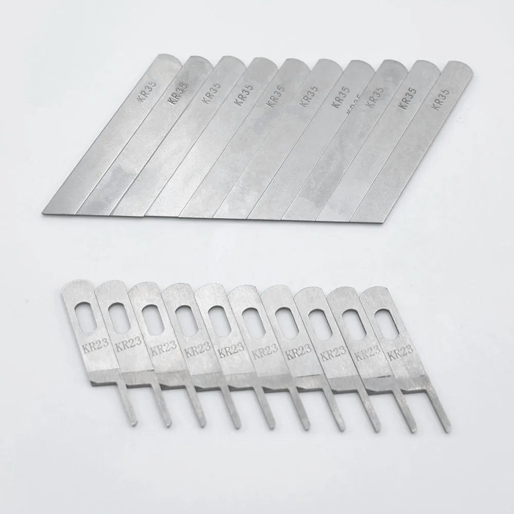 Description Picture 5 of item2Pcs/Set  Overlock Knives KR23 KR35 Upper Down Knife Blade Tungsten Steel DIY For Siruba Pegasus Sewing Machine Accessories
