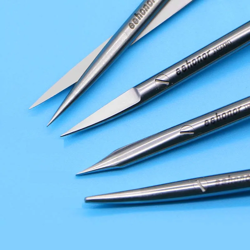 Ophthalmic Tool Surgical Instruments Cornea Scissors Twisted Handle Tissue Separating Scissors Peeling Scissors Eyelid Ophthalmic Surgical Fine Beauty Tools