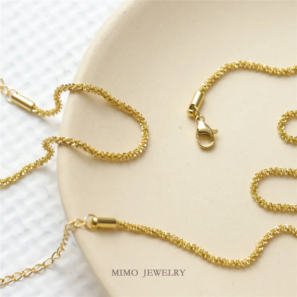 

Titanium steel plated 18K gold sparkling chain All star bracelet necklace can add pendant DIY accessories