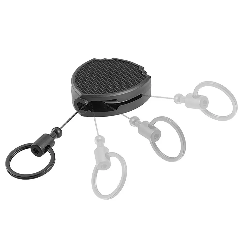 

Key Chain Locking Multifunctional Practical Durable Retractable Key Holder Cord Stainless Clip Split Ring Keychain