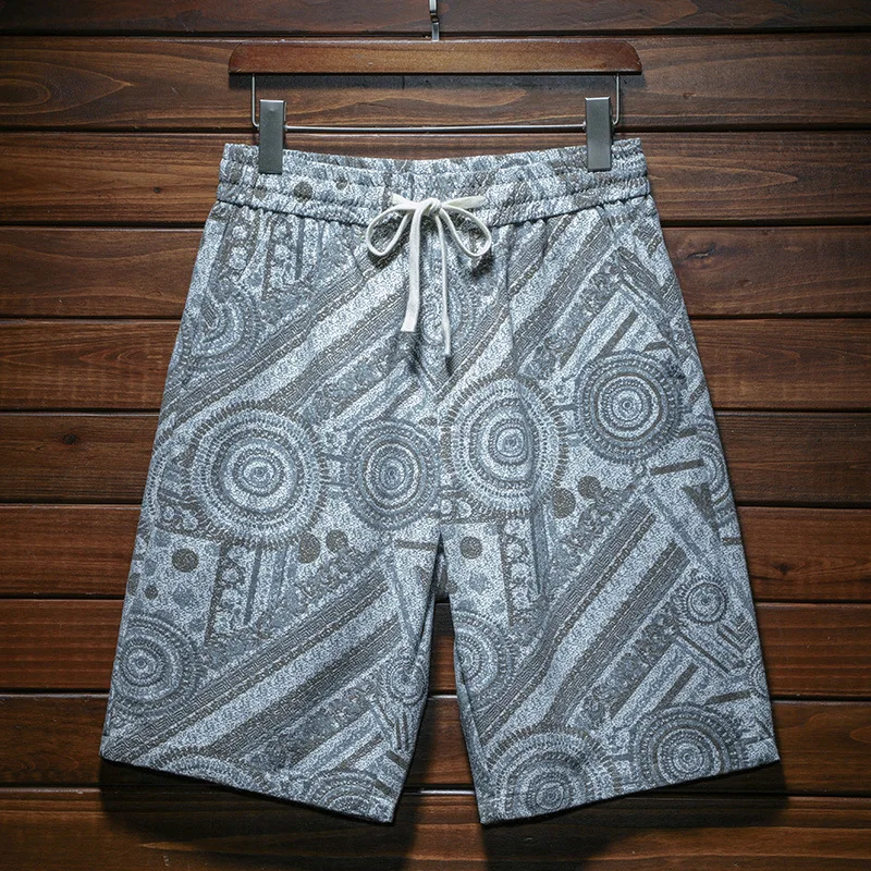 Cashew Flower Fashion Beach Shorts Men's Summer Cool Breathable Middle Pants Ethnic Print Versatile Casual Outdoor Shorts