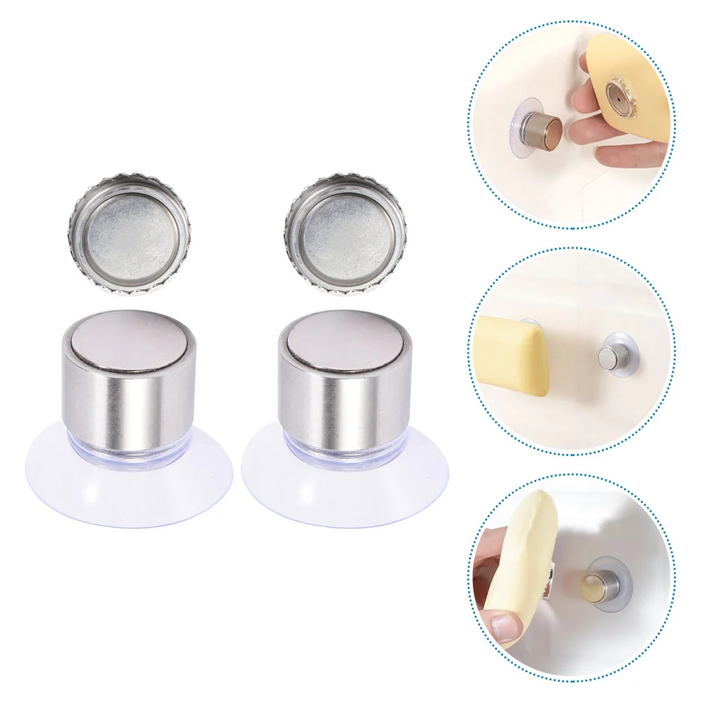 2 Sets Simple Magnetic Soap Holder Car Mount Wall Mounted Rack Hanging Bathroom Stainless Steel Suction Miss Holders 4