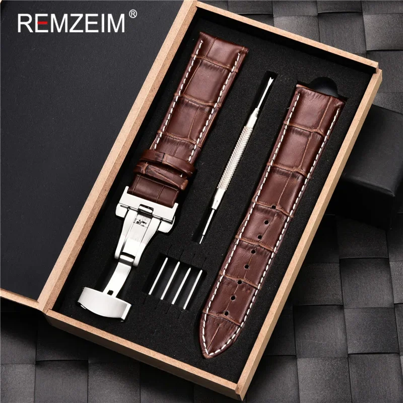 Luxury Calf Genuine Leather Watch Strap with Gift Box