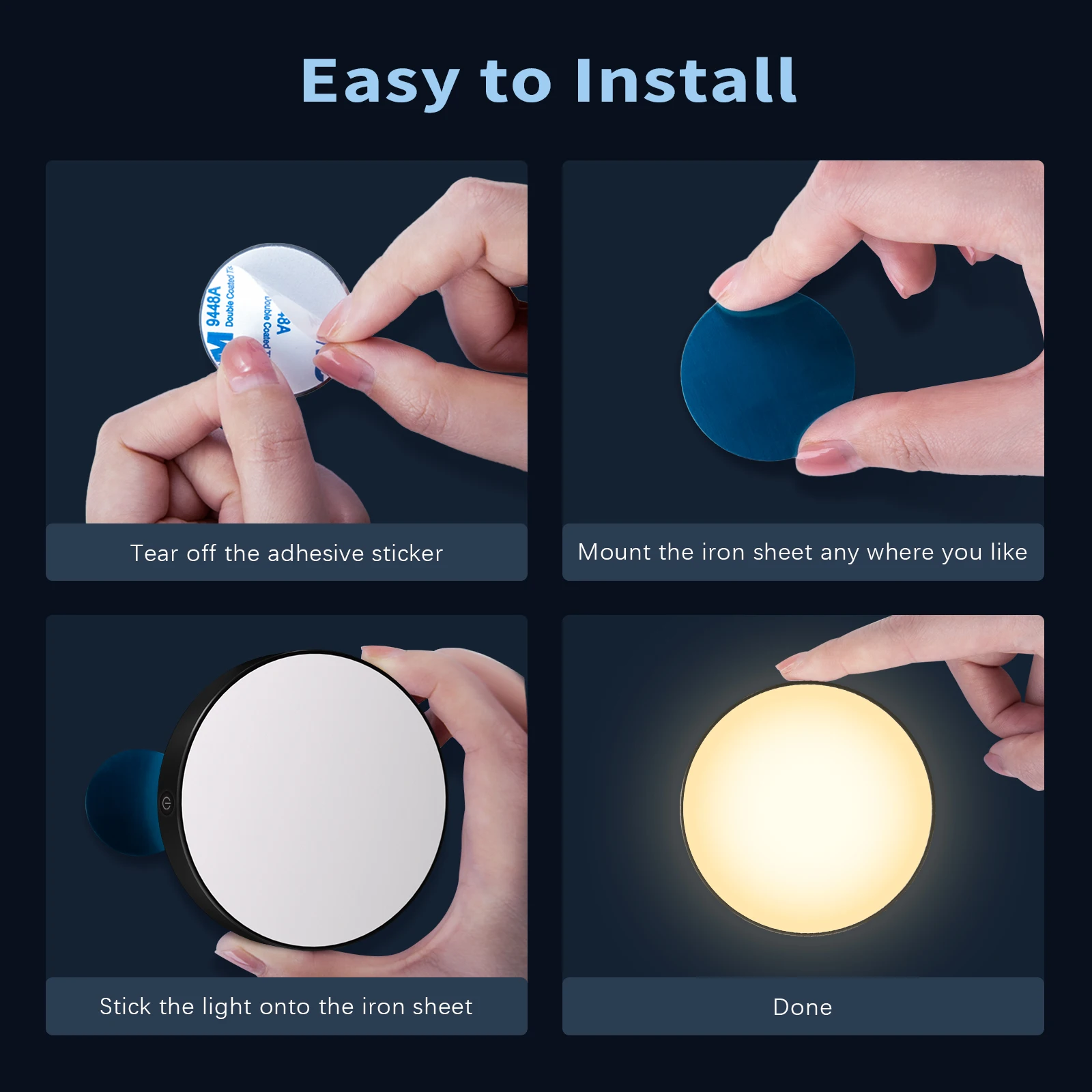 Noche de Luz LED, luces de la noche del sensor de movimiento con pilas  Stick en