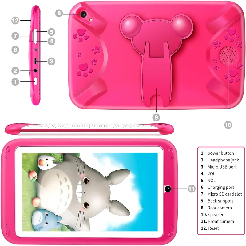 7-INCH E98 Android 10.0 Tablet PC - Kid's Gift, 1GB RAM + 16GB ROM, Silicone Bracket Case, Dual Camera, Quad-Core, WIFI Description Image.This Product Can Be Found With The Tag Names Computer Office, Hot sales, Tablets