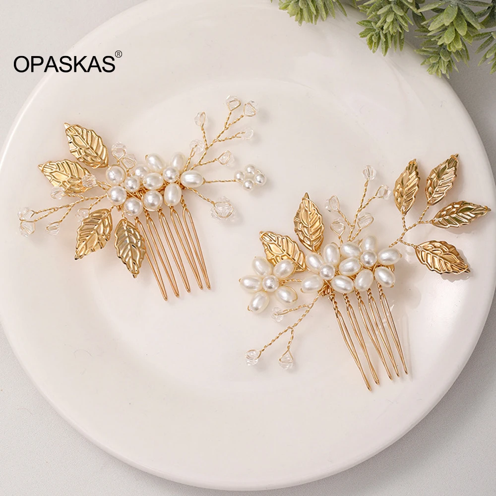 2pcs Wedding Hair Combs Pearl Hairpins For Women Fahsion Girls Dialy