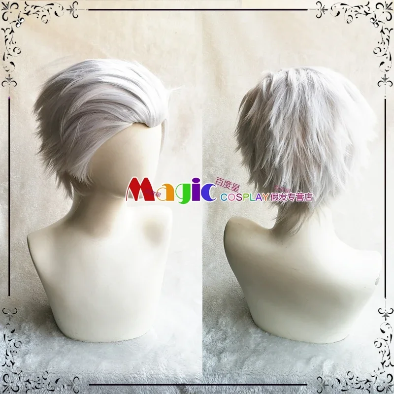 

Anime Hidan Cosplay Wig Demon Slayer Kimetsu no Yaiba Urokodaki Sakonji Cosplay Wig Silver Gray Synthetic Short Hair Halloween