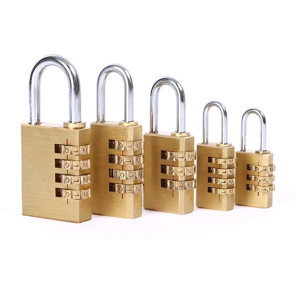 

Password Padlock Wholesale All Copper Four Digit Password Lock Luggage Small Padlock Gym Locker Mini Anti-theft Lock