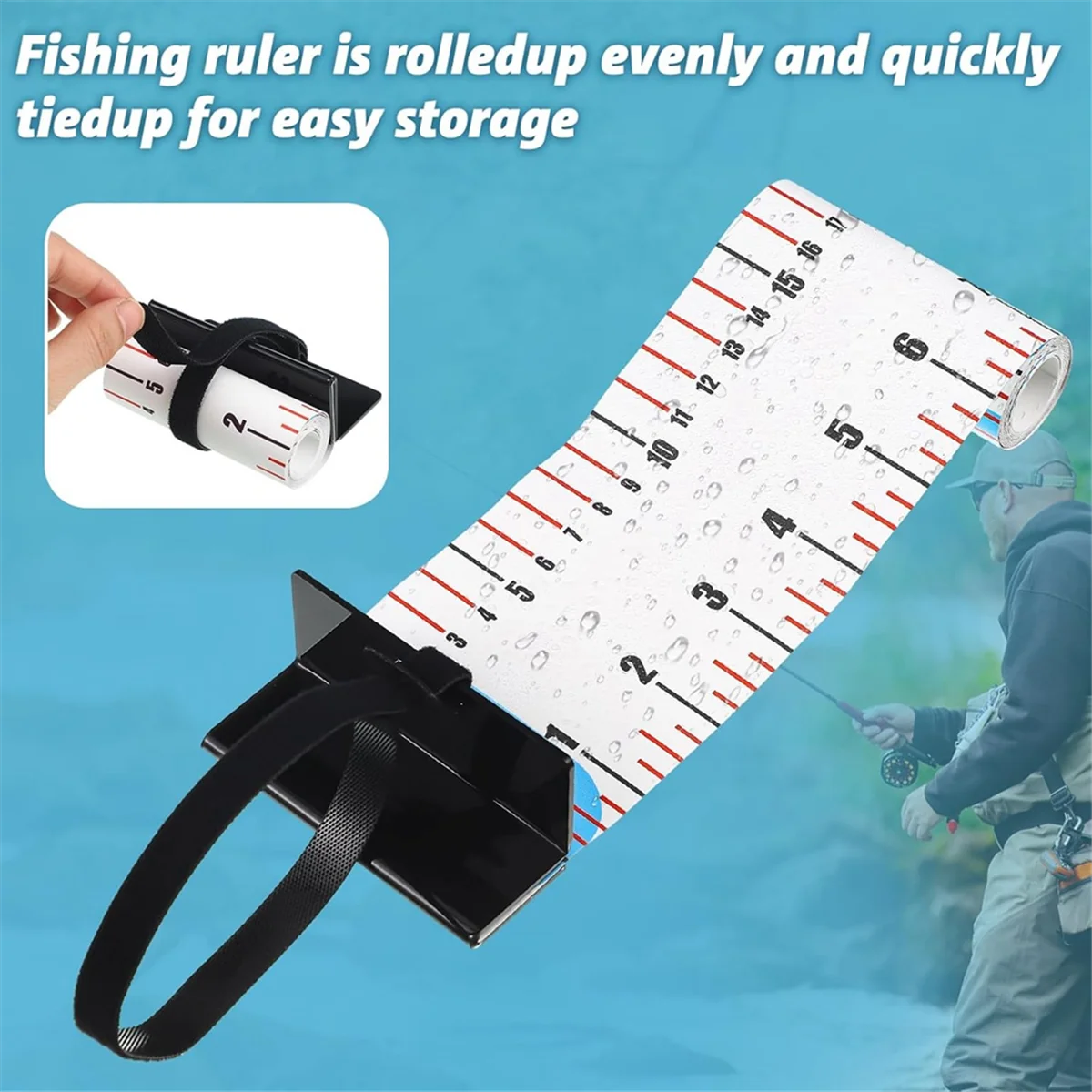 XMLX 2Pcs 47Inch Fishing Ruler Fishing Measuring Tape Tool for Boat Waterproof Portable Roll Up Folding Ruler with Bump Board