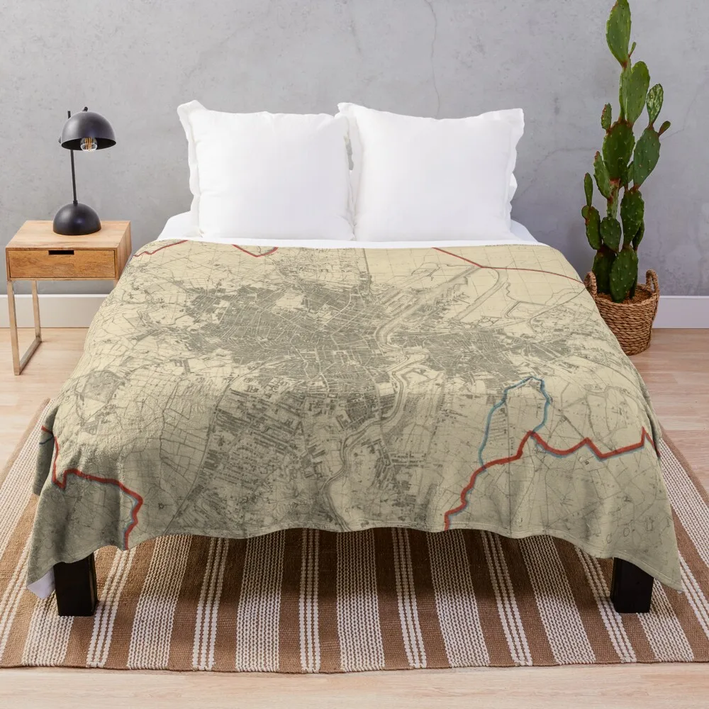 

Vintage Map of Belfast Ireland (1913) Throw Blanket Blanket For Decorative Sofa Bed covers Multi-Purpose