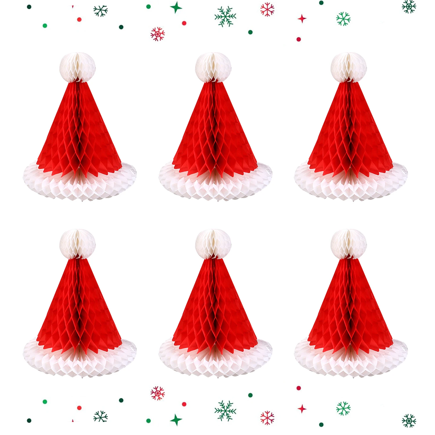

Honeycomb Ball Christmas Hat Cage, Paper Pendant, Party Decoration, New, 6Pcs