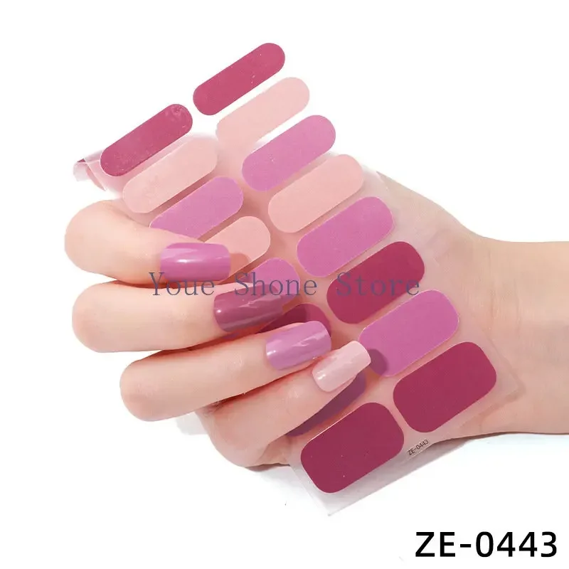 22 Fingers Shiny Onion Powder Starry Waterproof Nail Sticker(ZX-3040)