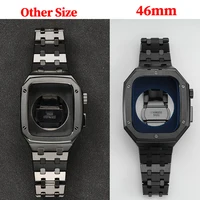 Kit de Modification de luxe en acier inoxydable pour Apple Watch 11 10 9 8 7 46 45 41, boîtier métallique pour iWatch 6 5 4 3 SE 44 40, ensemble de bandes 2