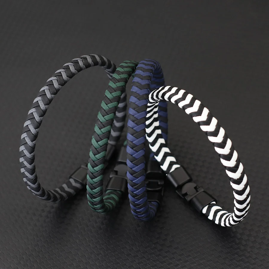 Handmade Braided Rope Men Bracelet Bangle Outdoor Sports