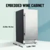 15 Inch Outdoor Beverage Fridge Weather Proof Stainless Steel Cooler,80 Cans Under Counter Built-In or Freestanding Beer Fridge 2