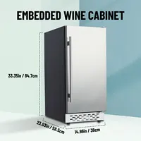 15 Inch Outdoor Beverage Fridge Weather Proof Stainless Steel Cooler,80 Cans Under Counter Built-In or Freestanding Beer Fridge 2