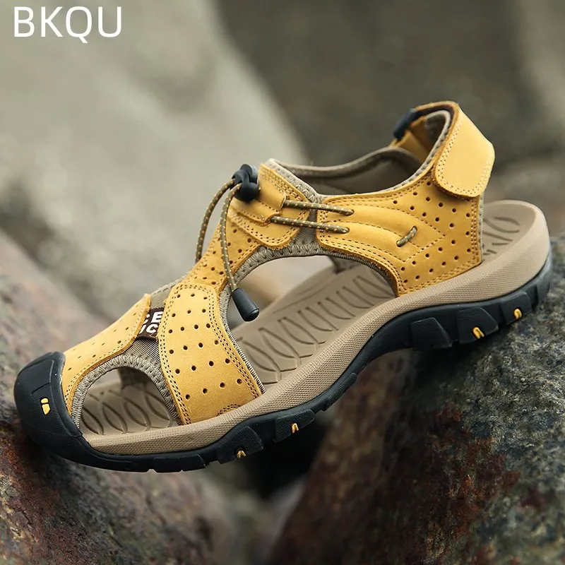 

Men's Sandals Fashion Anti-slip Flat Breathable Fashion Round Head Platform Shoes Summer Explosive Style Beach Shoes Large Size