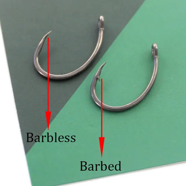 50 pcs Non-barb barbless Circle Carp Fishing Hooks with Hole Size 2 4 6 8  10 12 fishhook Single Hook