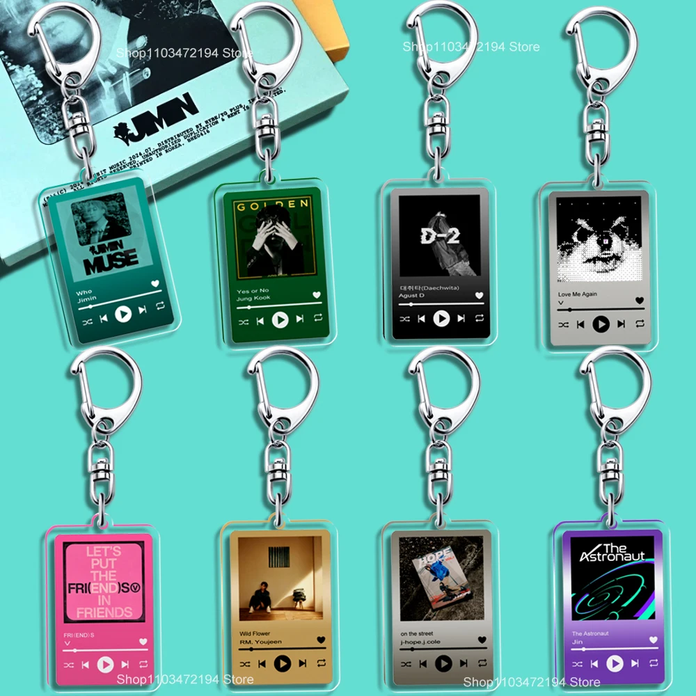 Kpop Music Player Keychain Acrylic GOLDEN MUSE Album LAYOVER Agust Dddays INGIDO JINS Astronaut