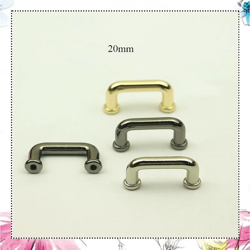 30Pcs 20mm Metal Buckle U Rings Handbag Bag Connector Arch Bridge Hanger with Screw DIY Leather Crafts Sewing Hardware Accessory