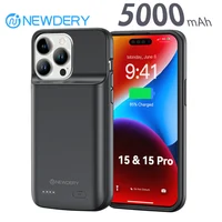 NEWDERY 5000mAh Battery Case for iPhone 15/15Pro Battery Charger Case Battery Pack Portable Power Bank Phone Charging Case