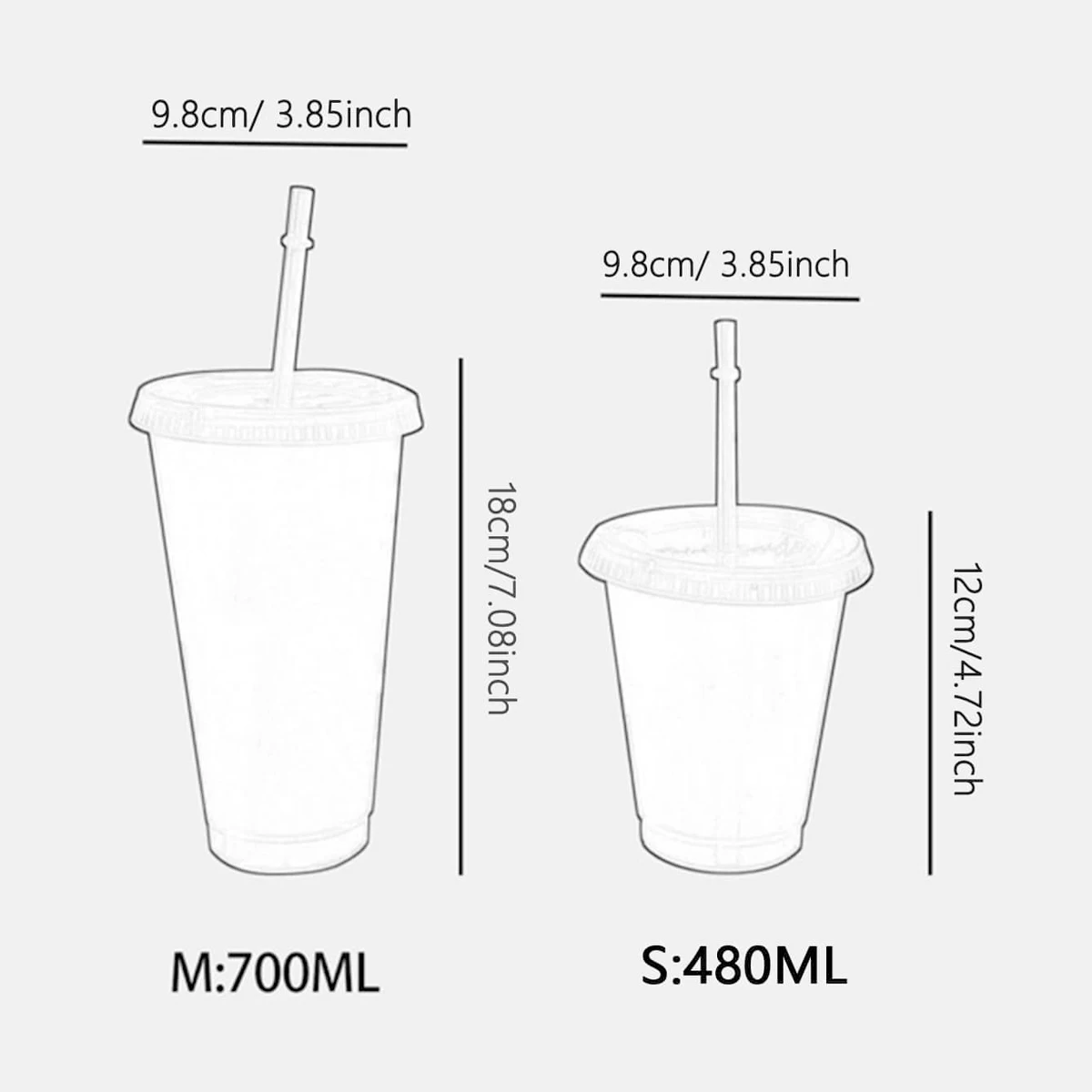 Milk Tea Cup Frosted Transparent PP Cartoon Plastic Straw Cup
