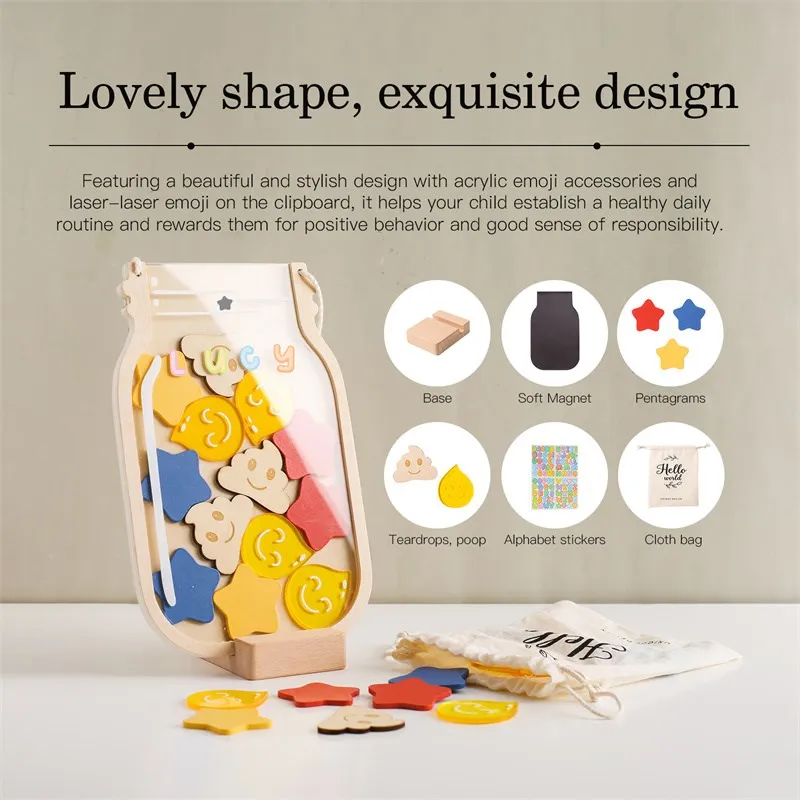  보상 항아리 별 교실 보상 항아리, 아크릴 액세서리 토큰, 어린이 방 장식, Chore 시트 선물