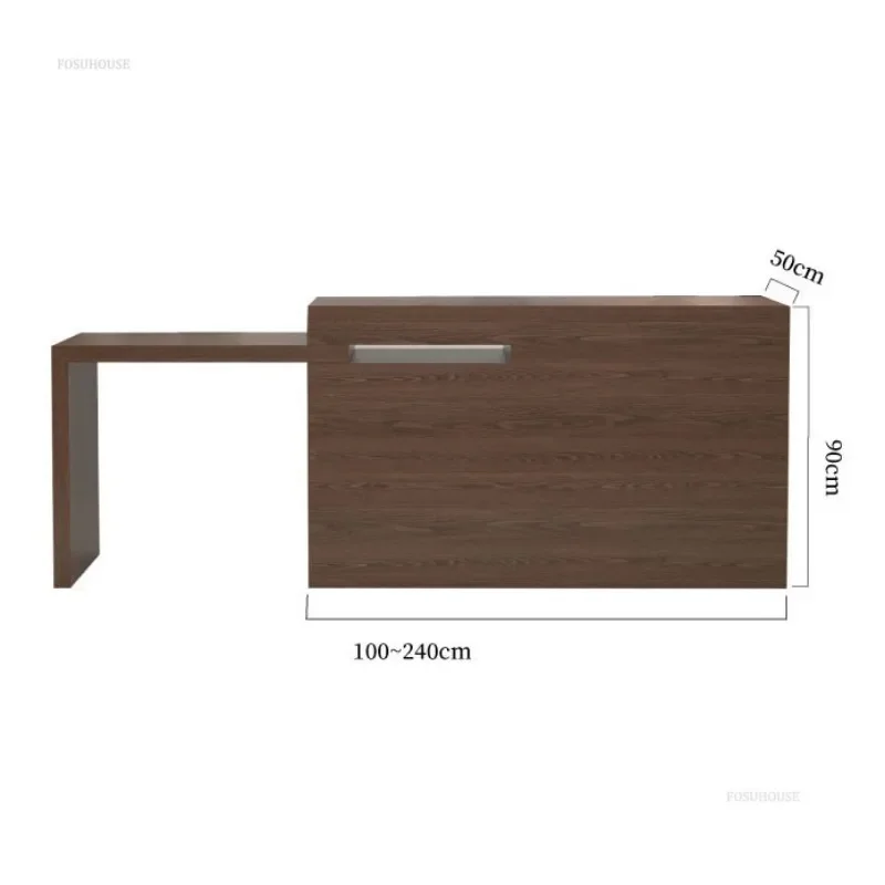 Shop Reception Desk Office Furniture Retractable Corner Bar Front Desks Clothing Store Reception Table Counter Customization u