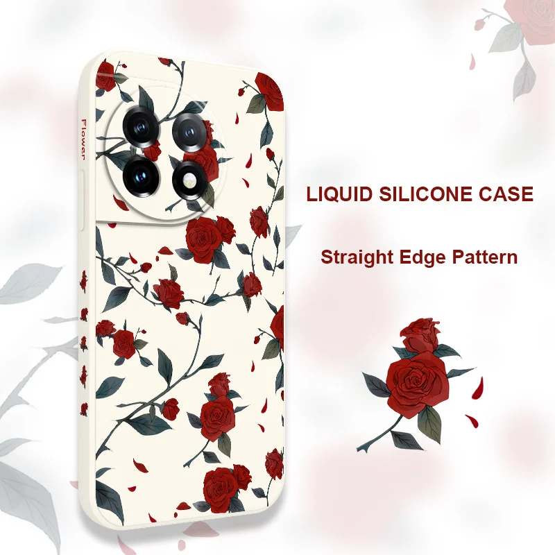 Flowering Rose Liquid Silicone Phone Case Cover