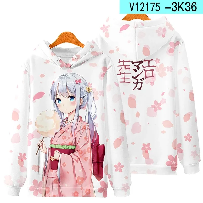 Japan Anime Eromanga Sensei 3D Print Oversized Women/Men Hoodie Sweatshirt Casual Sportswear Sagiri Izumi Cosplay Costume 2024