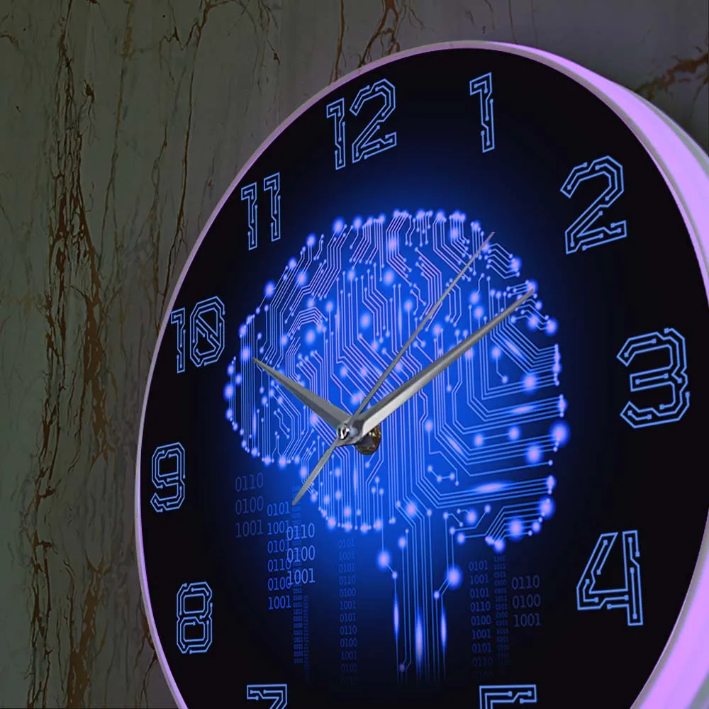 Relógio de parede com código duplo para arte, relógio de parede com  inteligência de movimento silencioso para escritório, empresa e circuito de  cérebro - AliExpress, image size:1000x1000