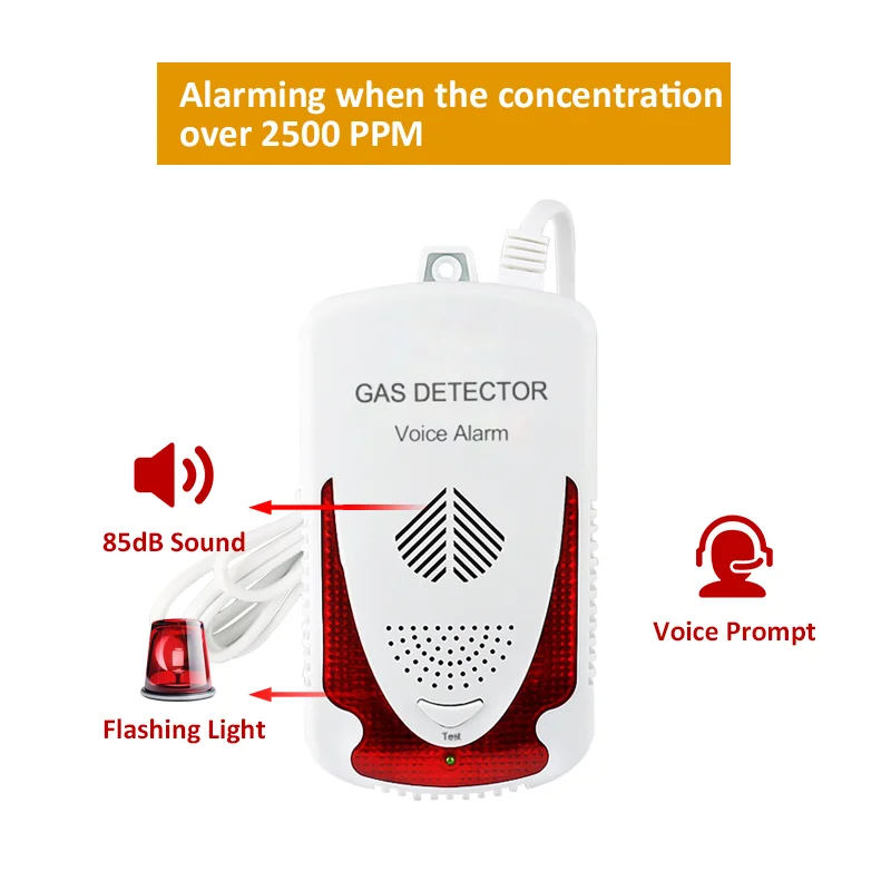 Household Sensitive Leakage Tester Alarm System Portable Combustible Methane LPG Natural Gas Leak Detector for Security Warning