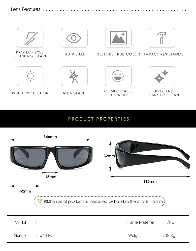 Radfahren Sport Steampunk Sonnenbrille 2023 Frauen Punk Goggle Marke Designer Sonnenbrille Männer Sier Spiegel Shades Reiten_voghion.com