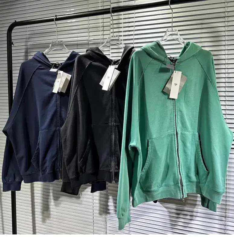 

New Fasion 23SS Top Quality Washed FAR.Archive Zipper Hoodie Men Women Destruction Hip Hop Pullover FAR Archive Fleece Hooded