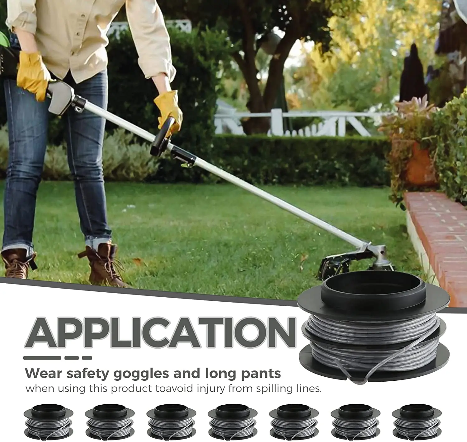 4 Bobines Double Fil Pour Débroussailleuse Greenworks G40LT, G40LTK2, G40LTK2X – Compatibles 2101507 - 4