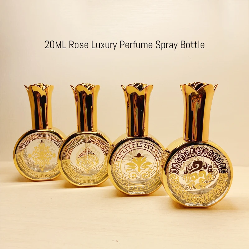 

Dinorag 20ML 4Pcs Perfum Bottl Spray Travel Packaging Perfume Bottles Glass Refil Bottl Empty Cosmetics Gold Luxury Containers