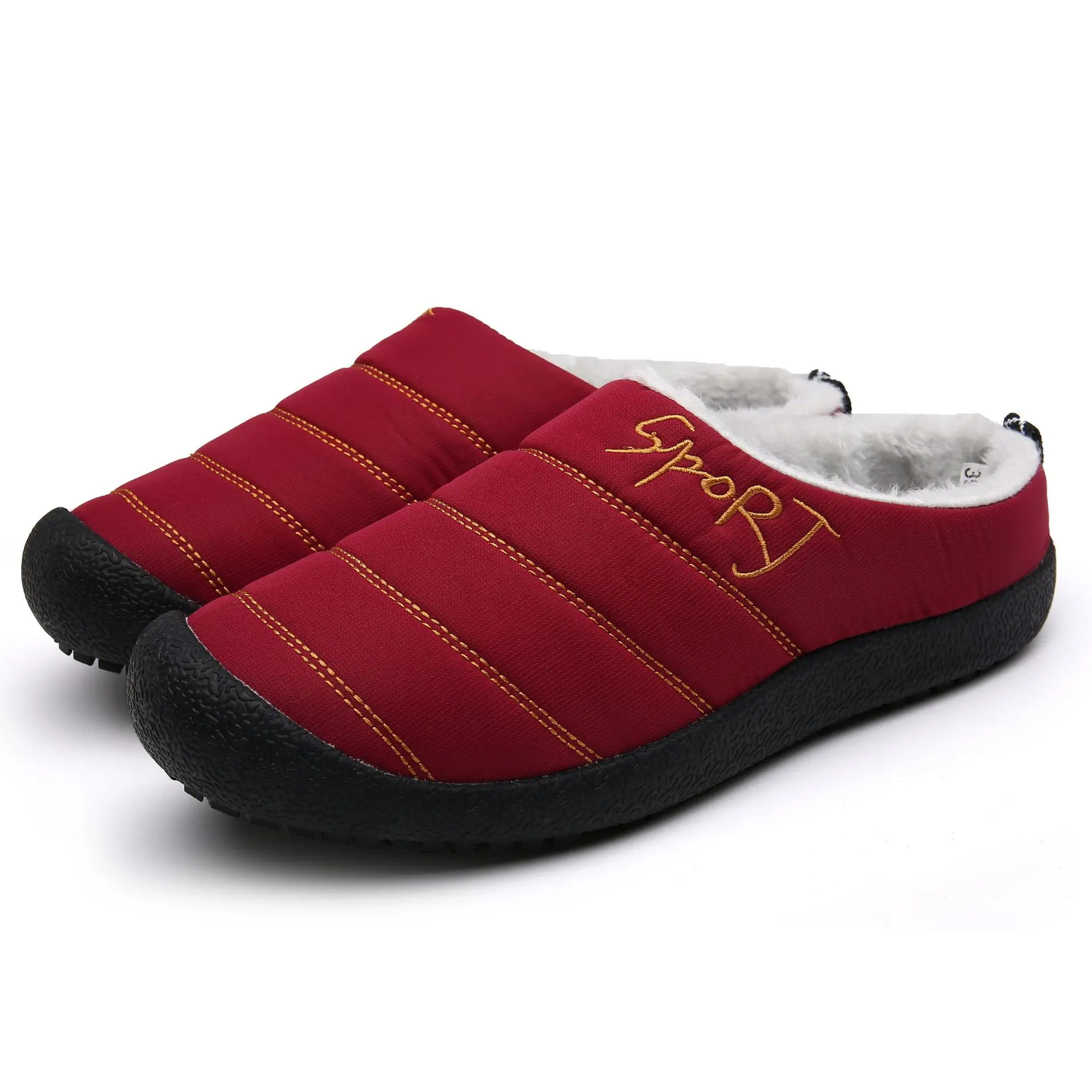 Winter Plus Size 36-47 Home Slippers Men Women Household Cotton Slippers Warm Plush Couple Lazy Platform Indoor Furry Slides