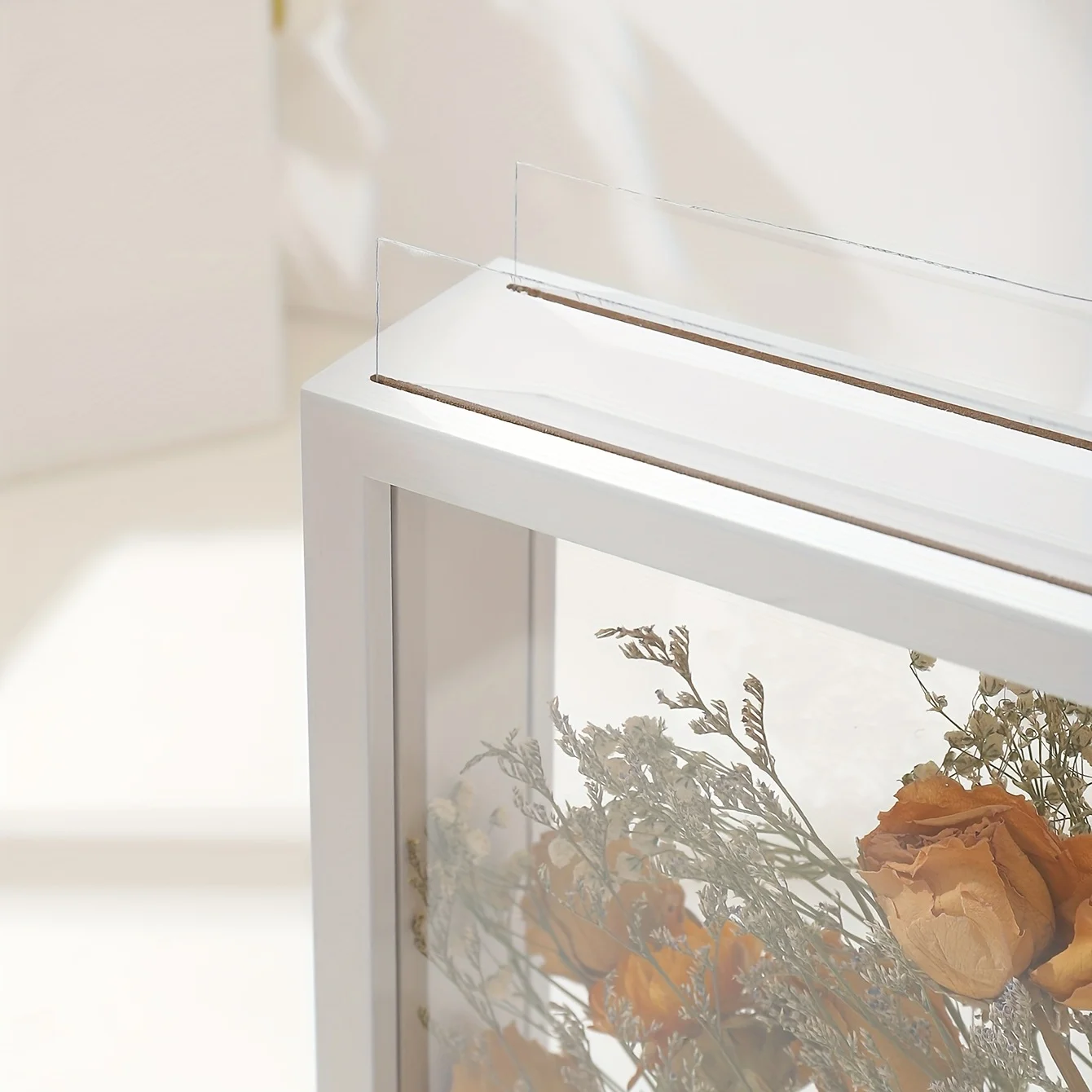 Wood Frame Picture Frame Home Tabletop Decoration 4-8inch Square Transparent Floating Dried Flower Picture No Flowers