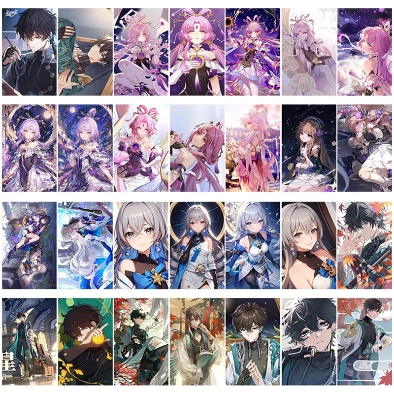 

Honkai: Star Rail Bailu March 7th Kafka Crystal Card Sticker Animation Characters Anime Classics Game Collection Cards Toy