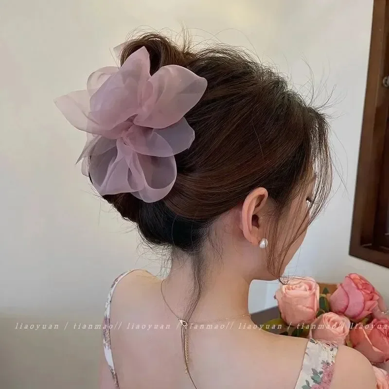 Elegant Stylish Net Ponytail Braid Claw Clip Hairpin Gift Headwear
