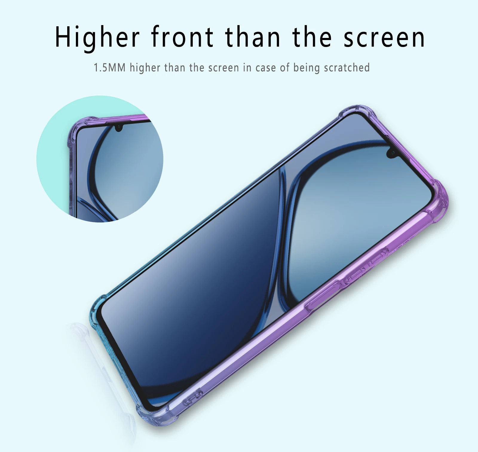 Gradient TPU Airbag Shockproof Protective Phone Case Cover