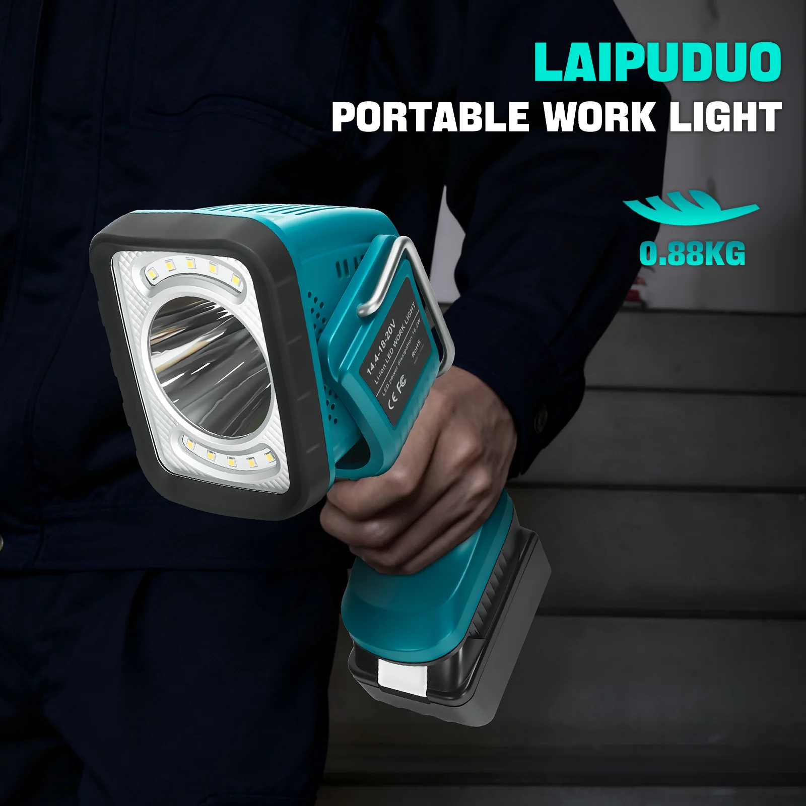 Cordless LED Work Light for Makita 18V Battery 16.2W 1250 Lumens Emergency Flash